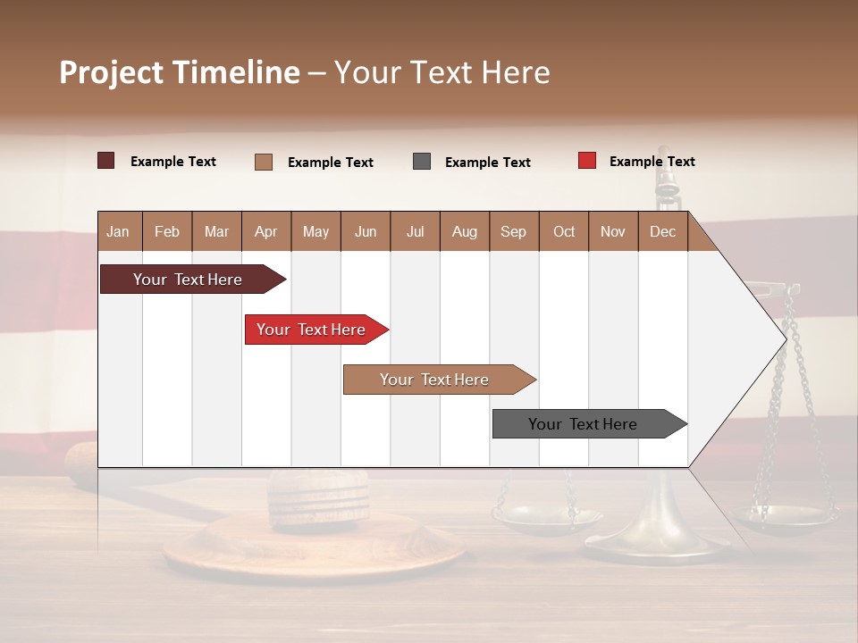 A Judge's Gavel And A Judge's Scale In Front Of An PowerPoint Template