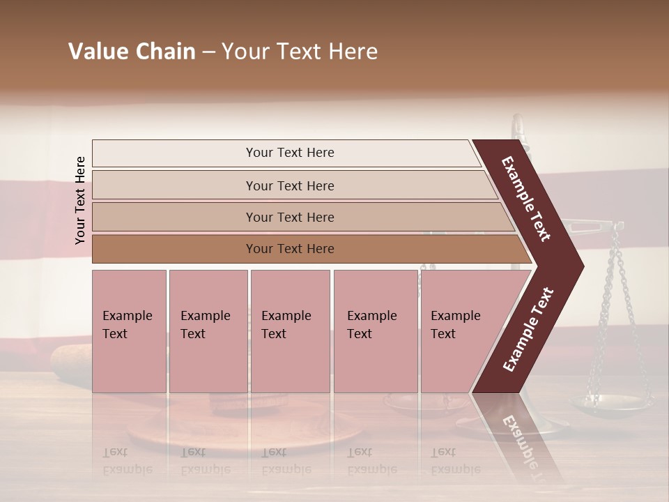 A Judge's Gavel And A Judge's Scale In Front Of An PowerPoint Template