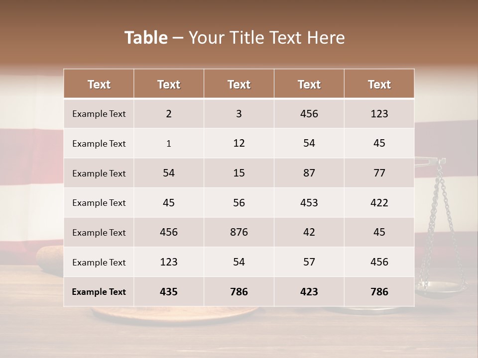 A Judge's Gavel And A Judge's Scale In Front Of An PowerPoint Template