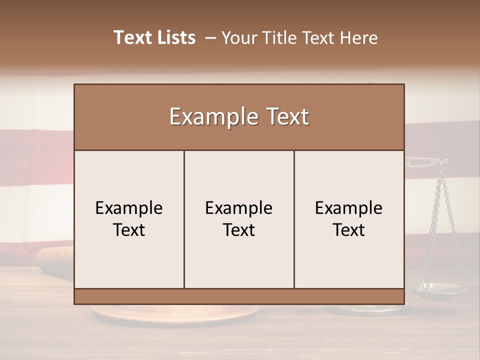 A Judge's Gavel And A Judge's Scale In Front Of An PowerPoint Template