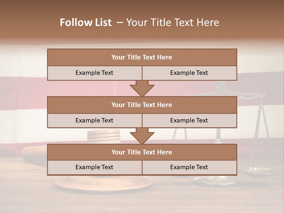 A Judge's Gavel And A Judge's Scale In Front Of An PowerPoint Template