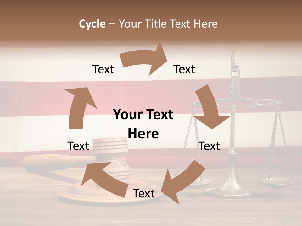 A Judge's Gavel And A Judge's Scale In Front Of An PowerPoint Template