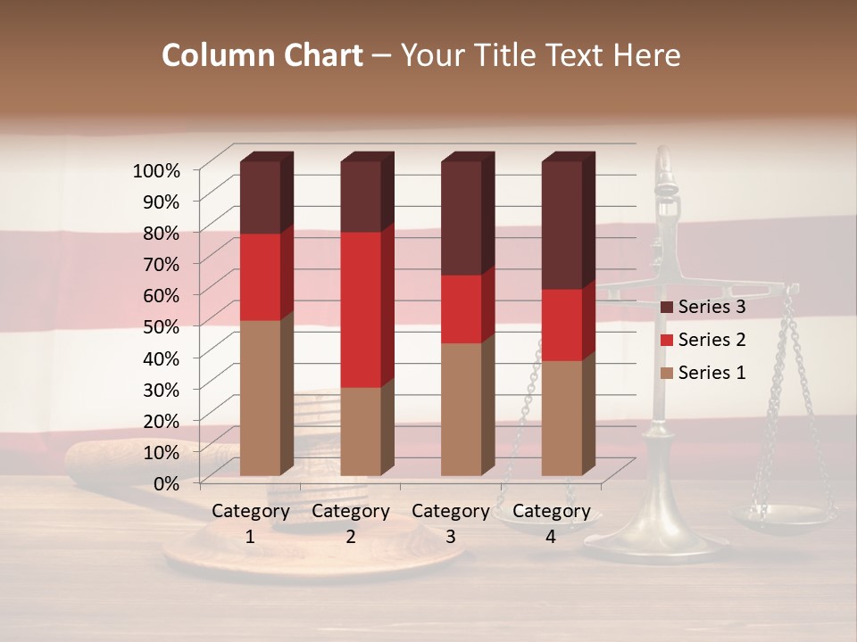 A Judge's Gavel And A Judge's Scale In Front Of An PowerPoint Template