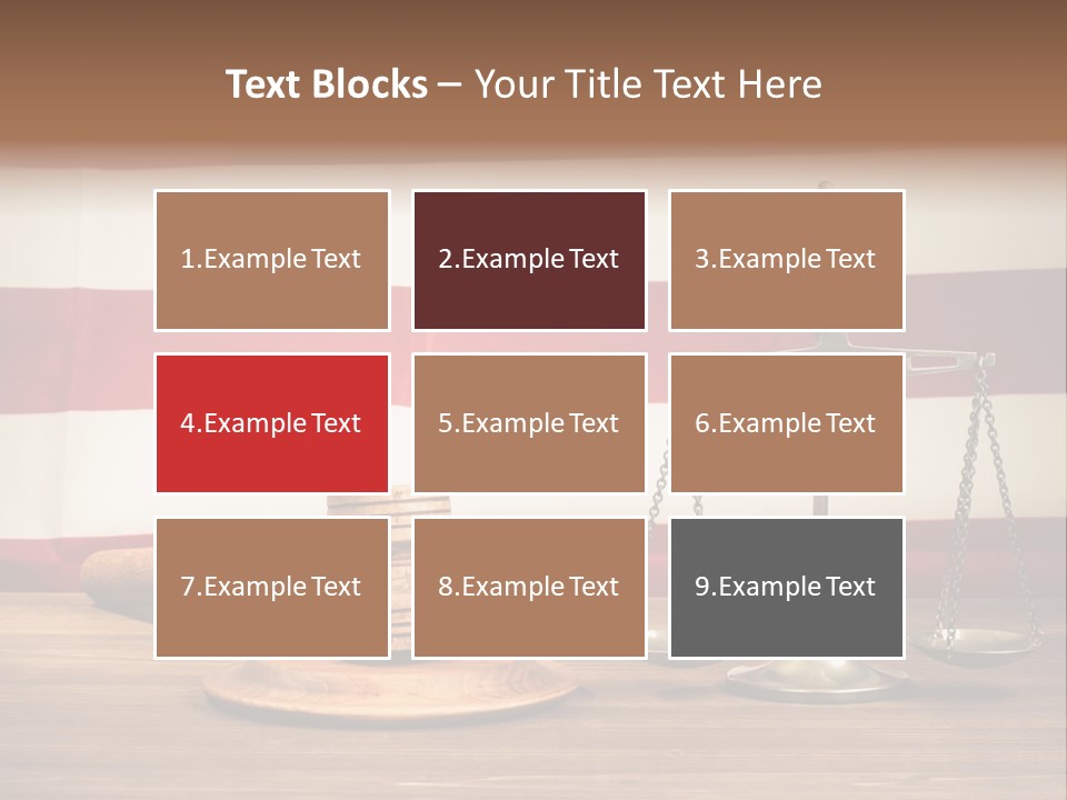 A Judge's Gavel And A Judge's Scale In Front Of An PowerPoint Template