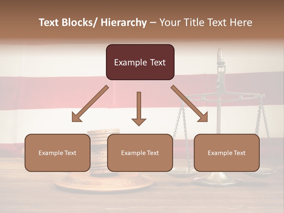A Judge's Gavel And A Judge's Scale In Front Of An PowerPoint Template