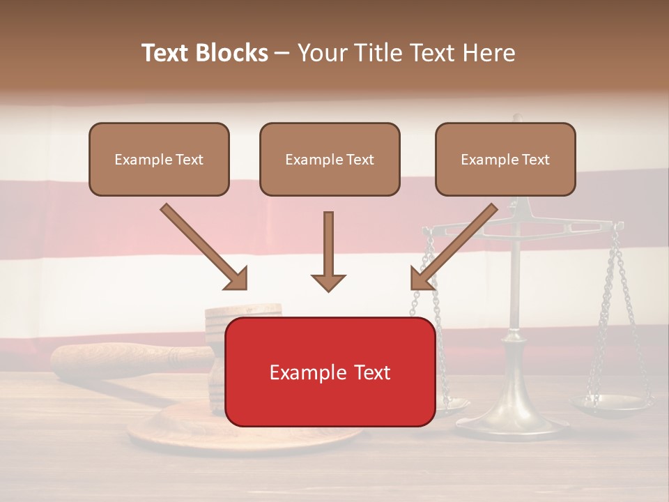 A Judge's Gavel And A Judge's Scale In Front Of An PowerPoint Template