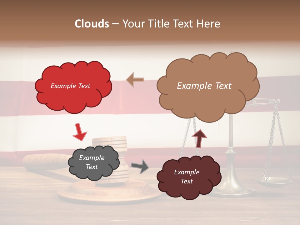 A Judge's Gavel And A Judge's Scale In Front Of An PowerPoint Template
