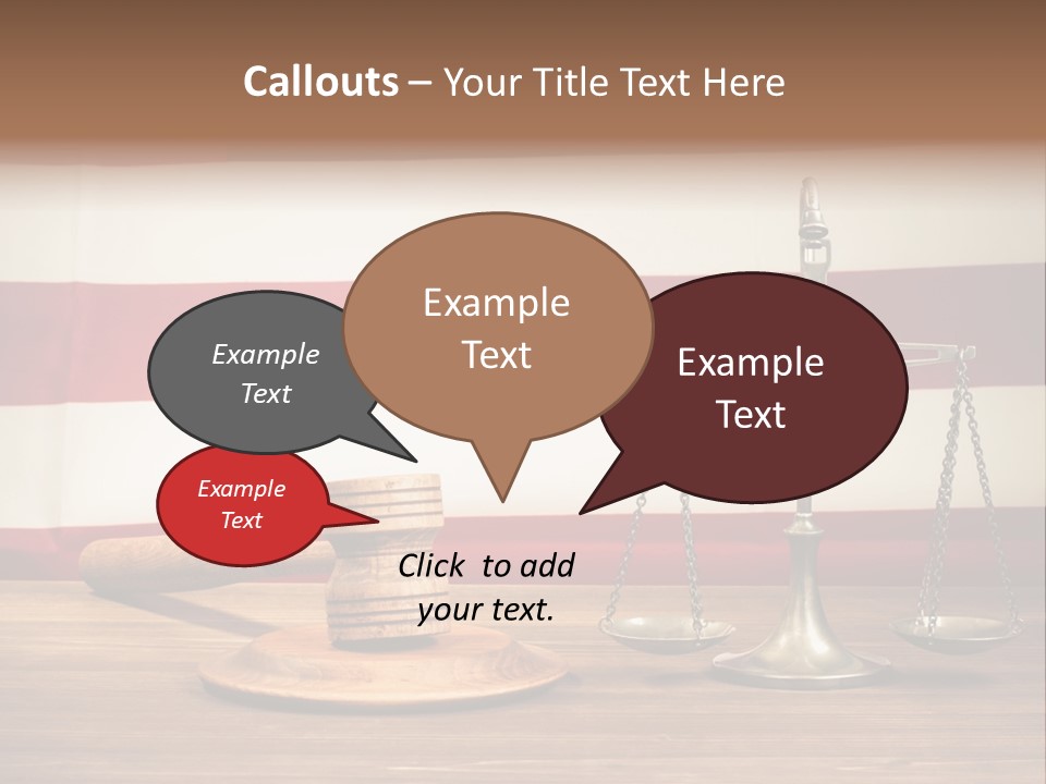A Judge's Gavel And A Judge's Scale In Front Of An PowerPoint Template