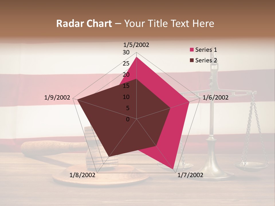 A Judge's Gavel And A Judge's Scale In Front Of An PowerPoint Template