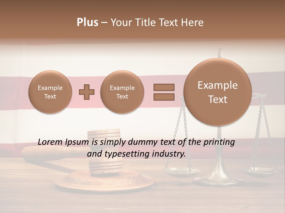 A Judge's Gavel And A Judge's Scale In Front Of An PowerPoint Template