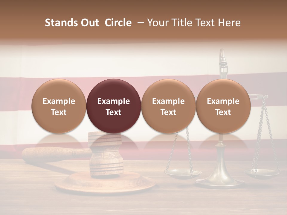A Judge's Gavel And A Judge's Scale In Front Of An PowerPoint Template