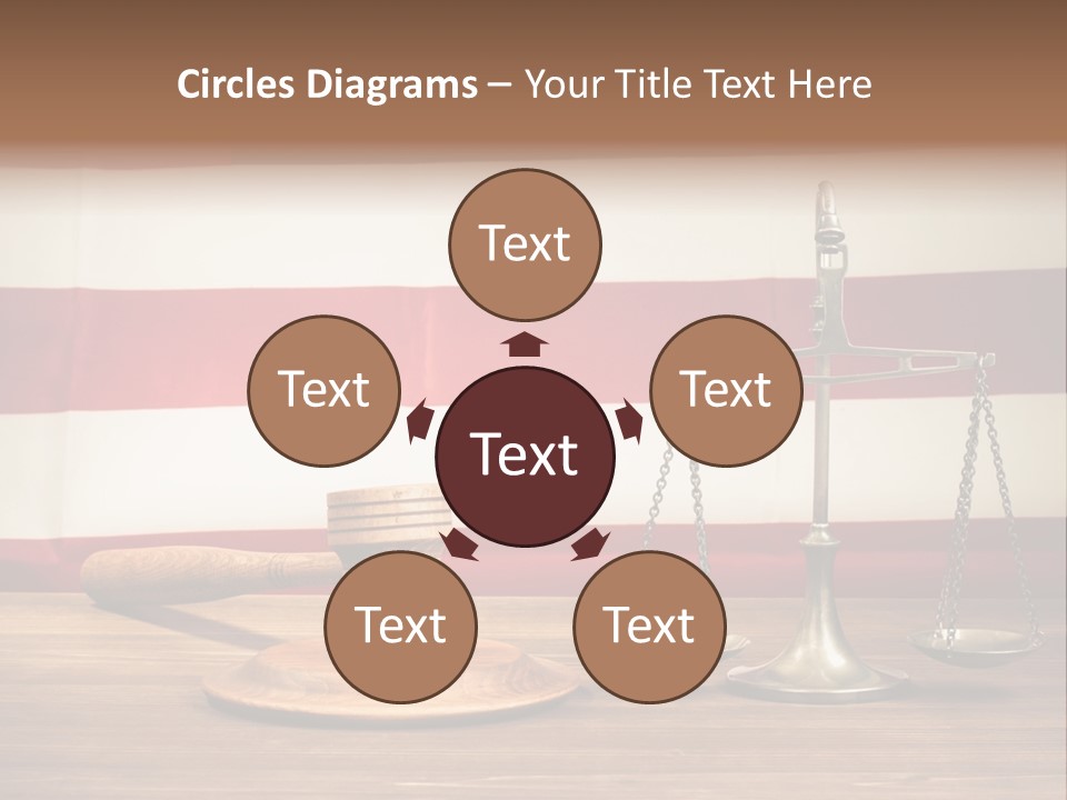 A Judge's Gavel And A Judge's Scale In Front Of An PowerPoint Template