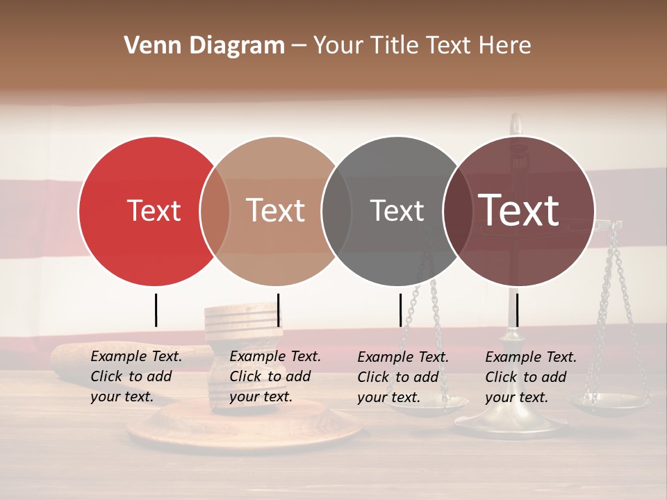 A Judge's Gavel And A Judge's Scale In Front Of An PowerPoint Template