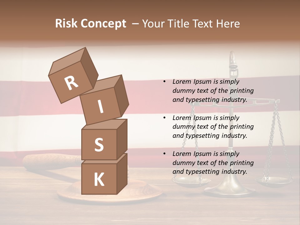 A Judge's Gavel And A Judge's Scale In Front Of An PowerPoint Template