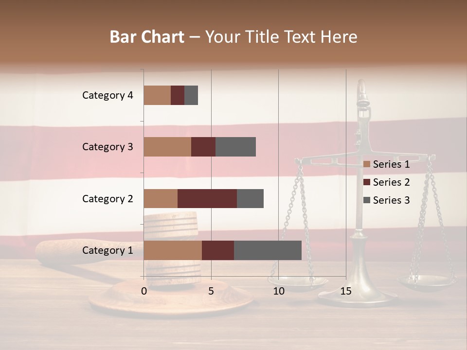 A Judge's Gavel And A Judge's Scale In Front Of An PowerPoint Template