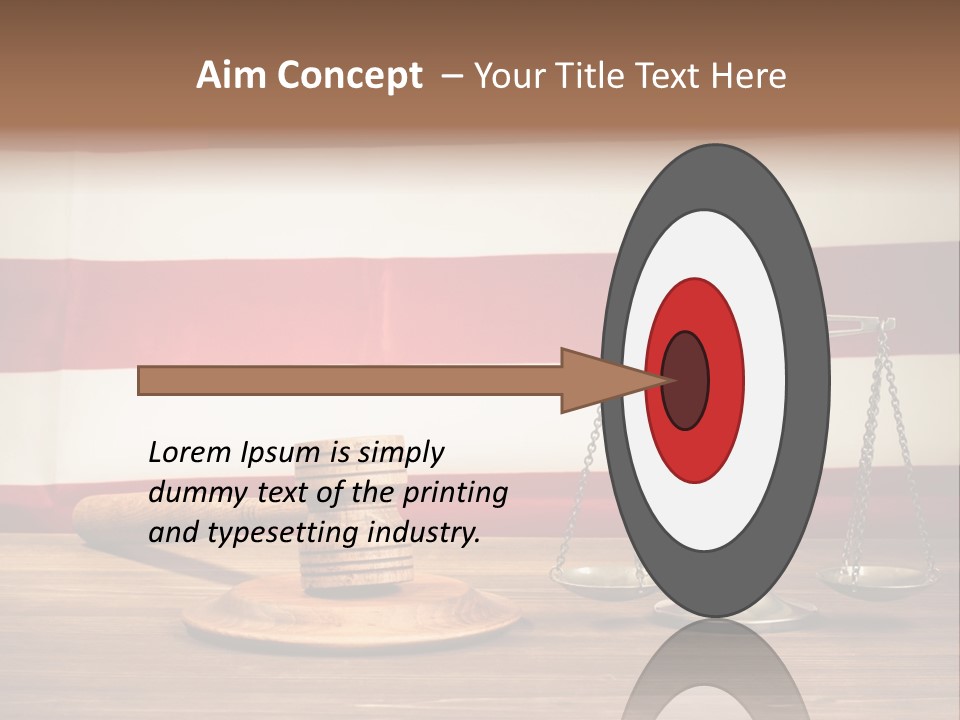 A Judge's Gavel And A Judge's Scale In Front Of An PowerPoint Template