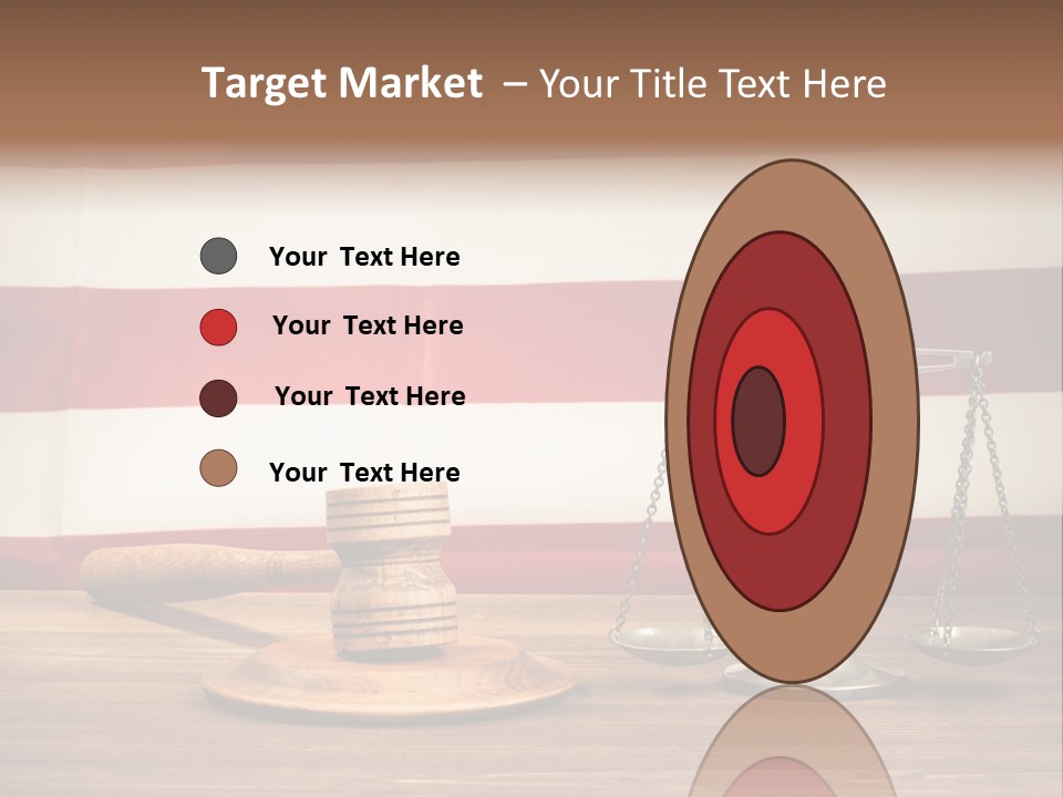 A Judge's Gavel And A Judge's Scale In Front Of An PowerPoint Template