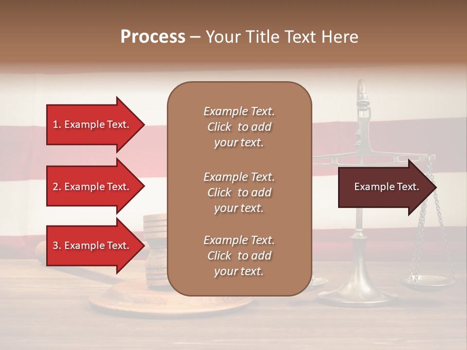 A Judge's Gavel And A Judge's Scale In Front Of An PowerPoint Template