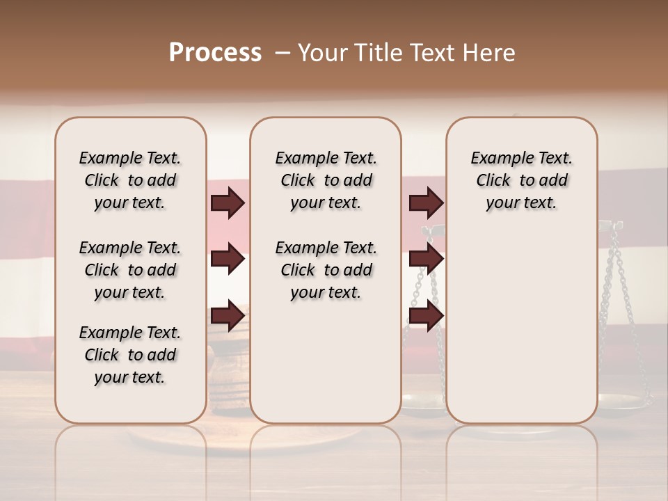A Judge's Gavel And A Judge's Scale In Front Of An PowerPoint Template