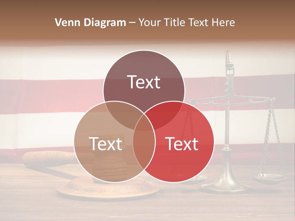 A Judge's Gavel And A Judge's Scale In Front Of An PowerPoint Template