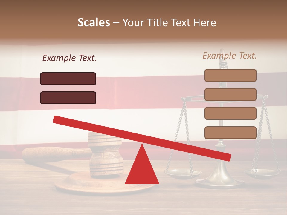 A Judge's Gavel And A Judge's Scale In Front Of An PowerPoint Template