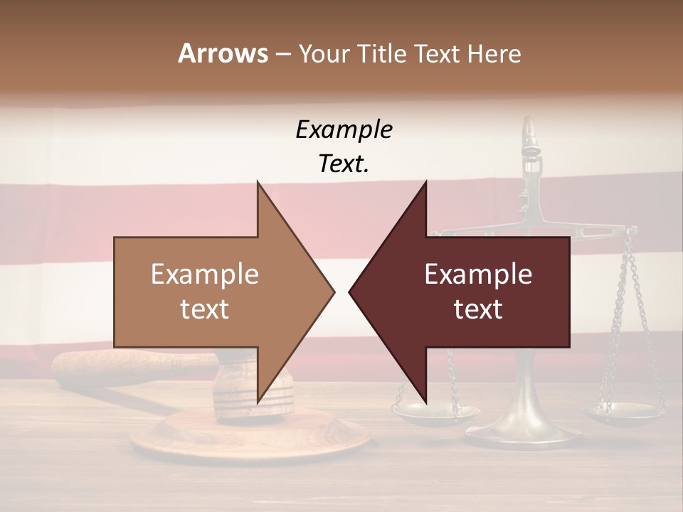 A Judge's Gavel And A Judge's Scale In Front Of An PowerPoint Template