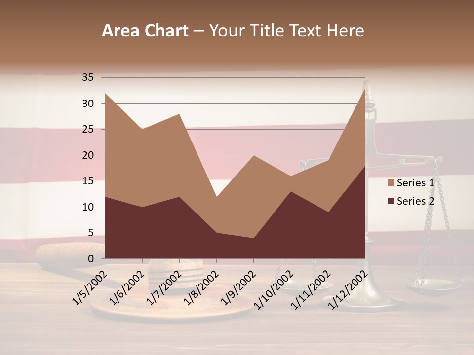 A Judge's Gavel And A Judge's Scale In Front Of An PowerPoint Template