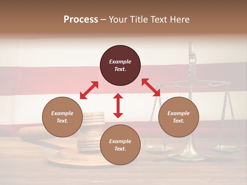 A Judge's Gavel And A Judge's Scale In Front Of An PowerPoint Template