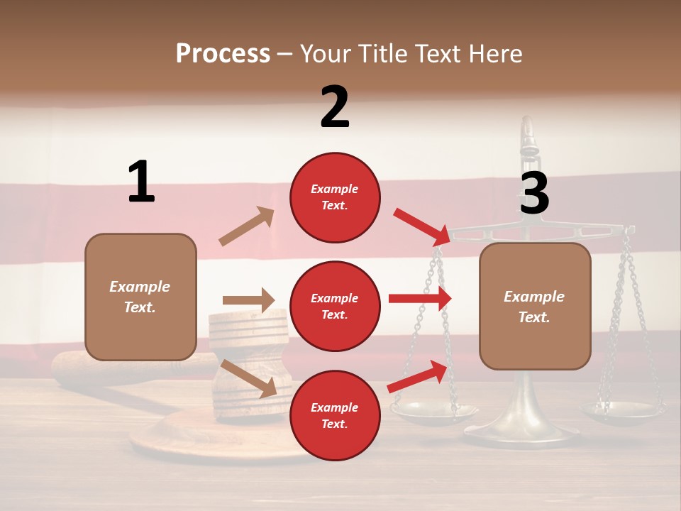 A Judge's Gavel And A Judge's Scale In Front Of An PowerPoint Template