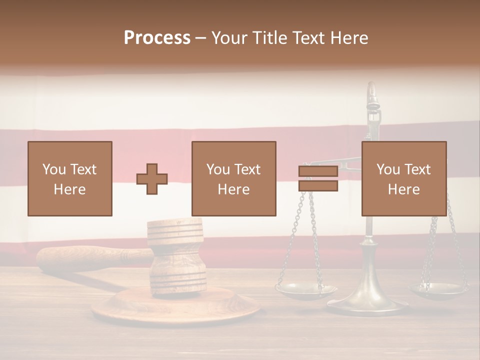 A Judge's Gavel And A Judge's Scale In Front Of An PowerPoint Template