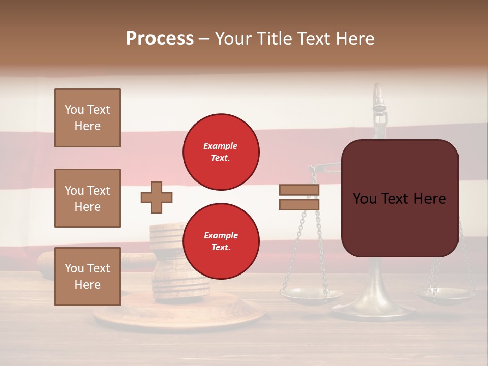A Judge's Gavel And A Judge's Scale In Front Of An PowerPoint Template