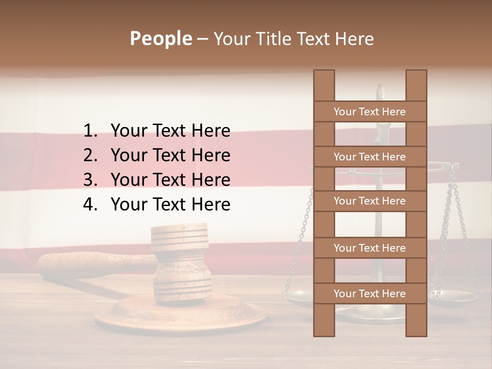 A Judge's Gavel And A Judge's Scale In Front Of An PowerPoint Template