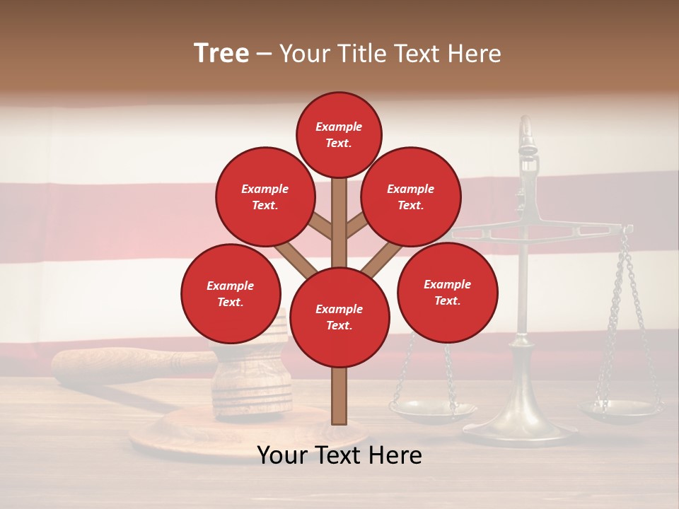 A Judge's Gavel And A Judge's Scale In Front Of An PowerPoint Template