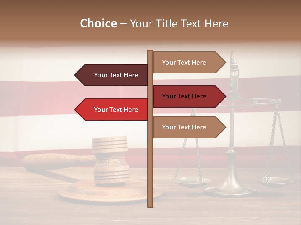 A Judge's Gavel And A Judge's Scale In Front Of An PowerPoint Template