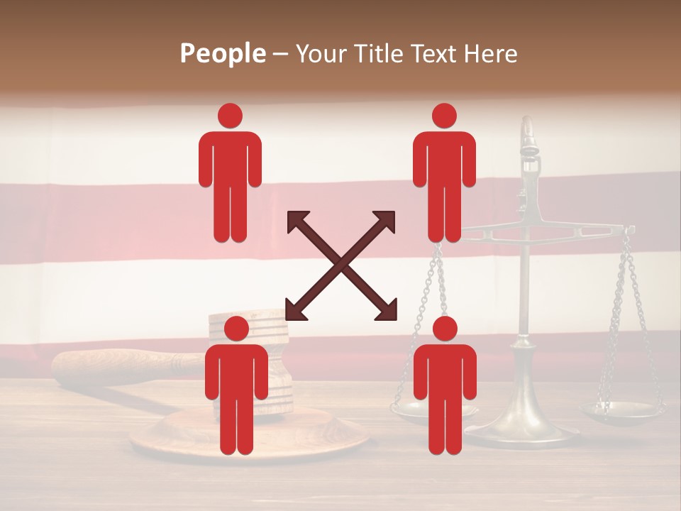 A Judge's Gavel And A Judge's Scale In Front Of An PowerPoint Template