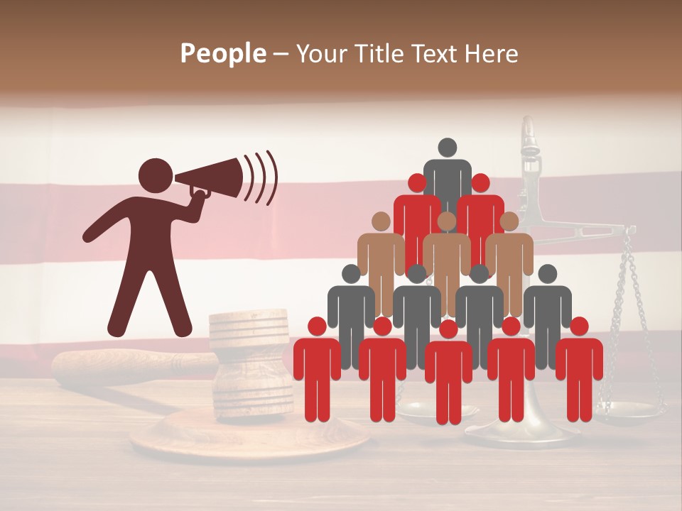 A Judge's Gavel And A Judge's Scale In Front Of An PowerPoint Template
