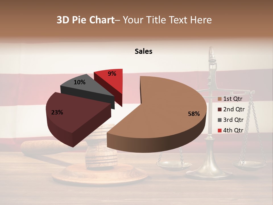 A Judge's Gavel And A Judge's Scale In Front Of An PowerPoint Template