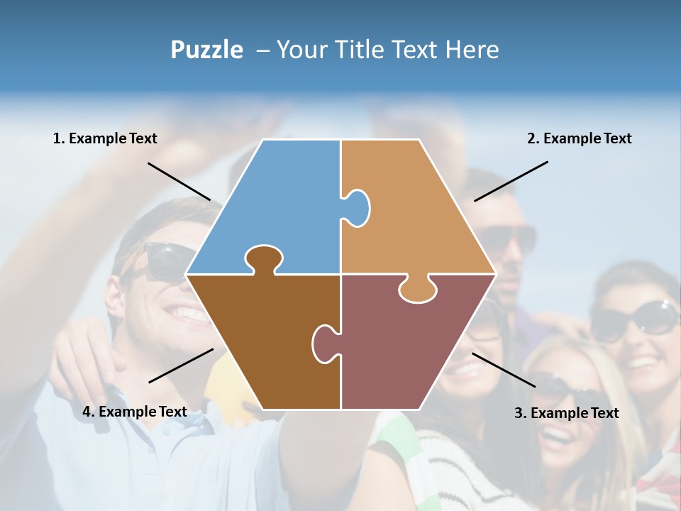 A Group Of People Taking A Picture With A Cell Phone PowerPoint Template