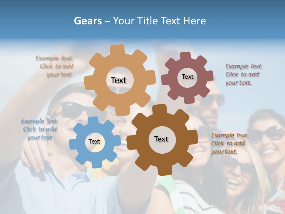 A Group Of People Taking A Picture With A Cell Phone PowerPoint Template