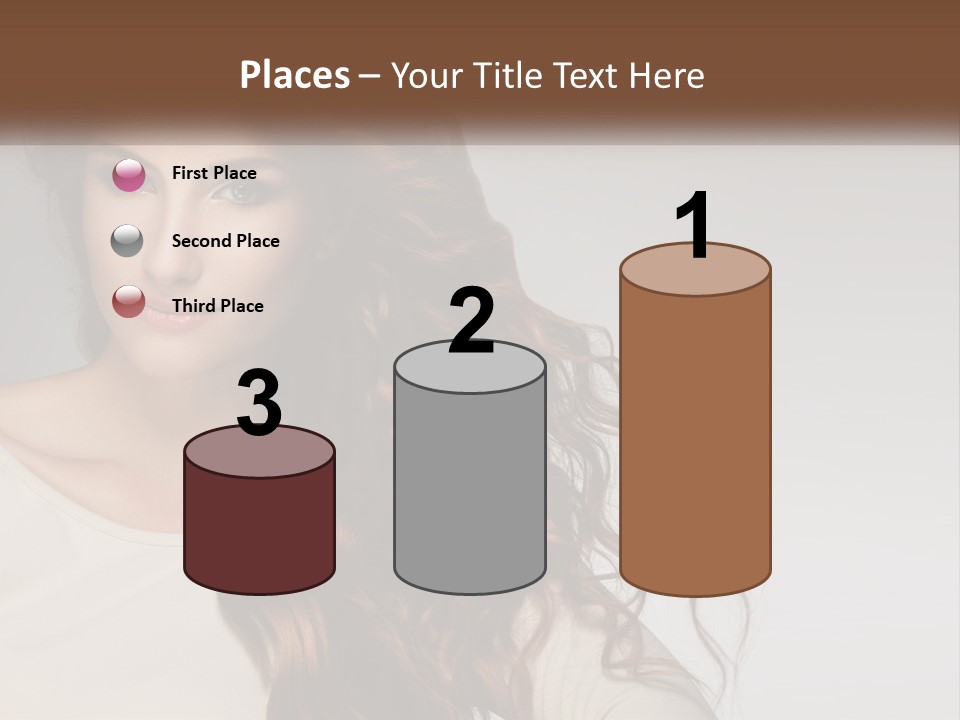 A Woman With Long Red Hair Is Posing For A Picture PowerPoint Template