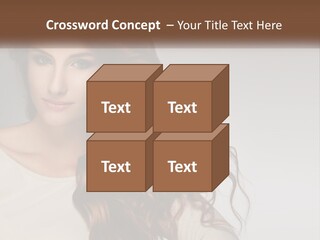 A Woman With Long Red Hair Is Posing For A Picture PowerPoint Template