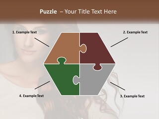 A Woman With Long Red Hair Is Posing For A Picture PowerPoint Template