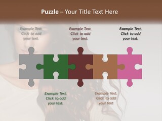 A Woman With Long Red Hair Is Posing For A Picture PowerPoint Template