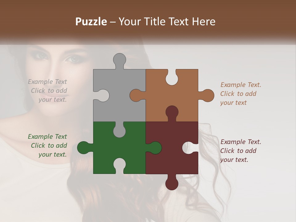 A Woman With Long Red Hair Is Posing For A Picture PowerPoint Template