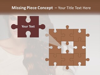 A Woman With Long Red Hair Is Posing For A Picture PowerPoint Template