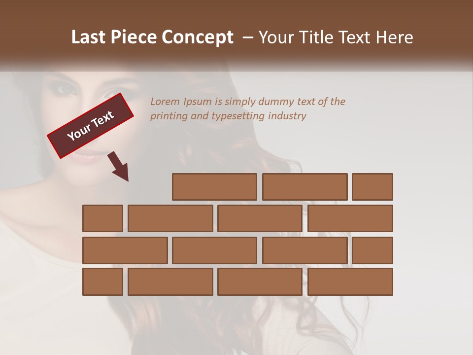 A Woman With Long Red Hair Is Posing For A Picture PowerPoint Template