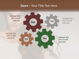 A Woman With Long Red Hair Is Posing For A Picture PowerPoint Template