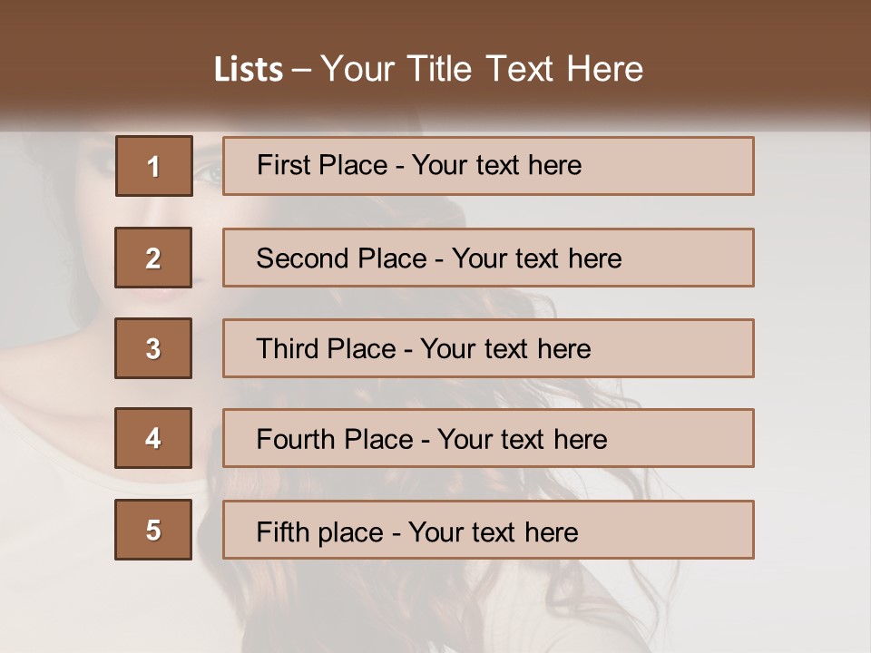 A Woman With Long Red Hair Is Posing For A Picture PowerPoint Template