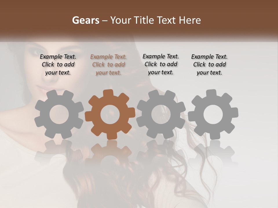 A Woman With Long Red Hair Is Posing For A Picture PowerPoint Template