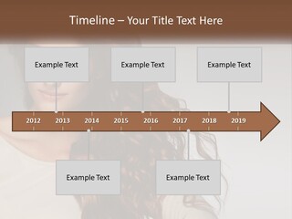 A Woman With Long Red Hair Is Posing For A Picture PowerPoint Template